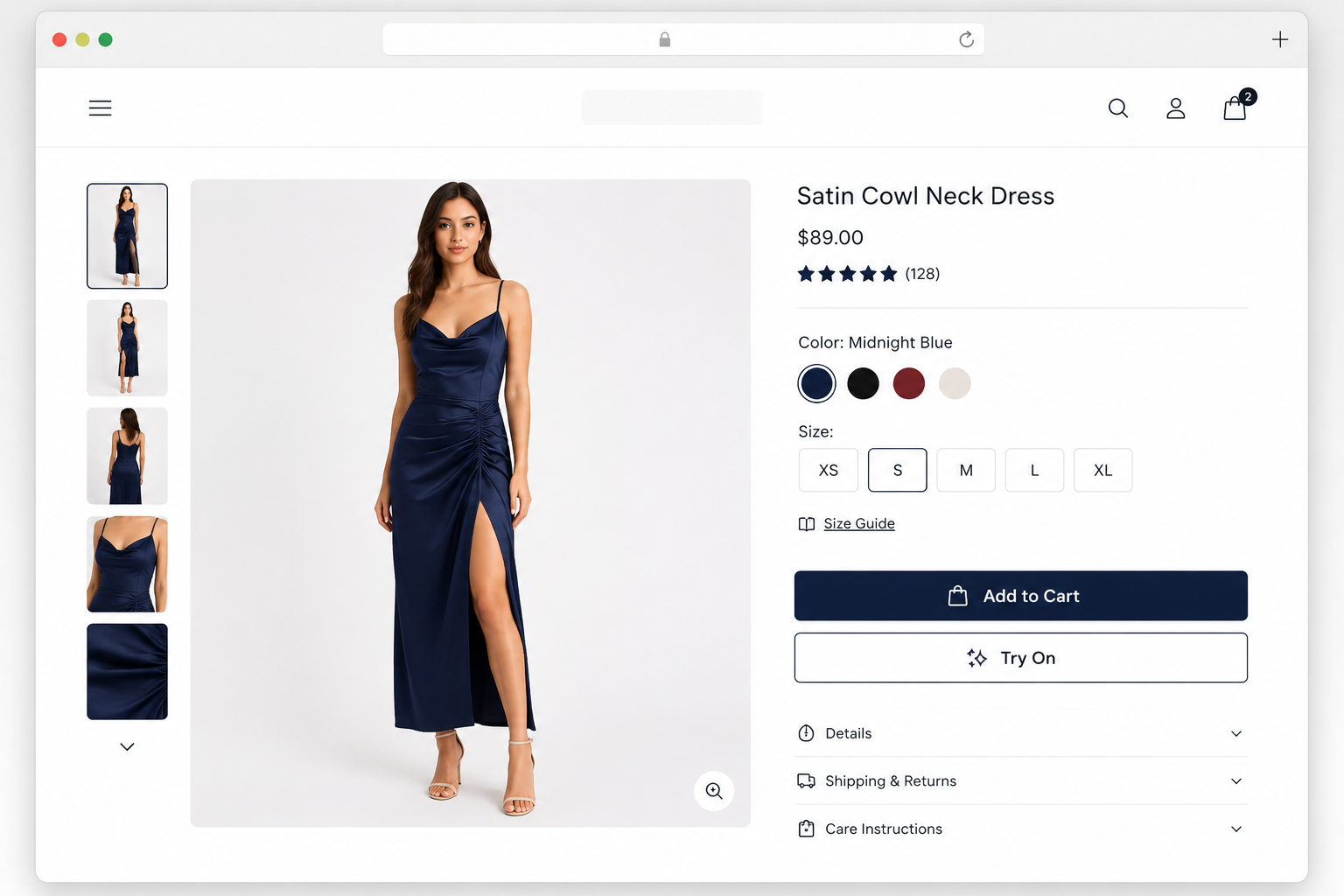 Virtual try-on button on Shopify product page near Add to Cart
